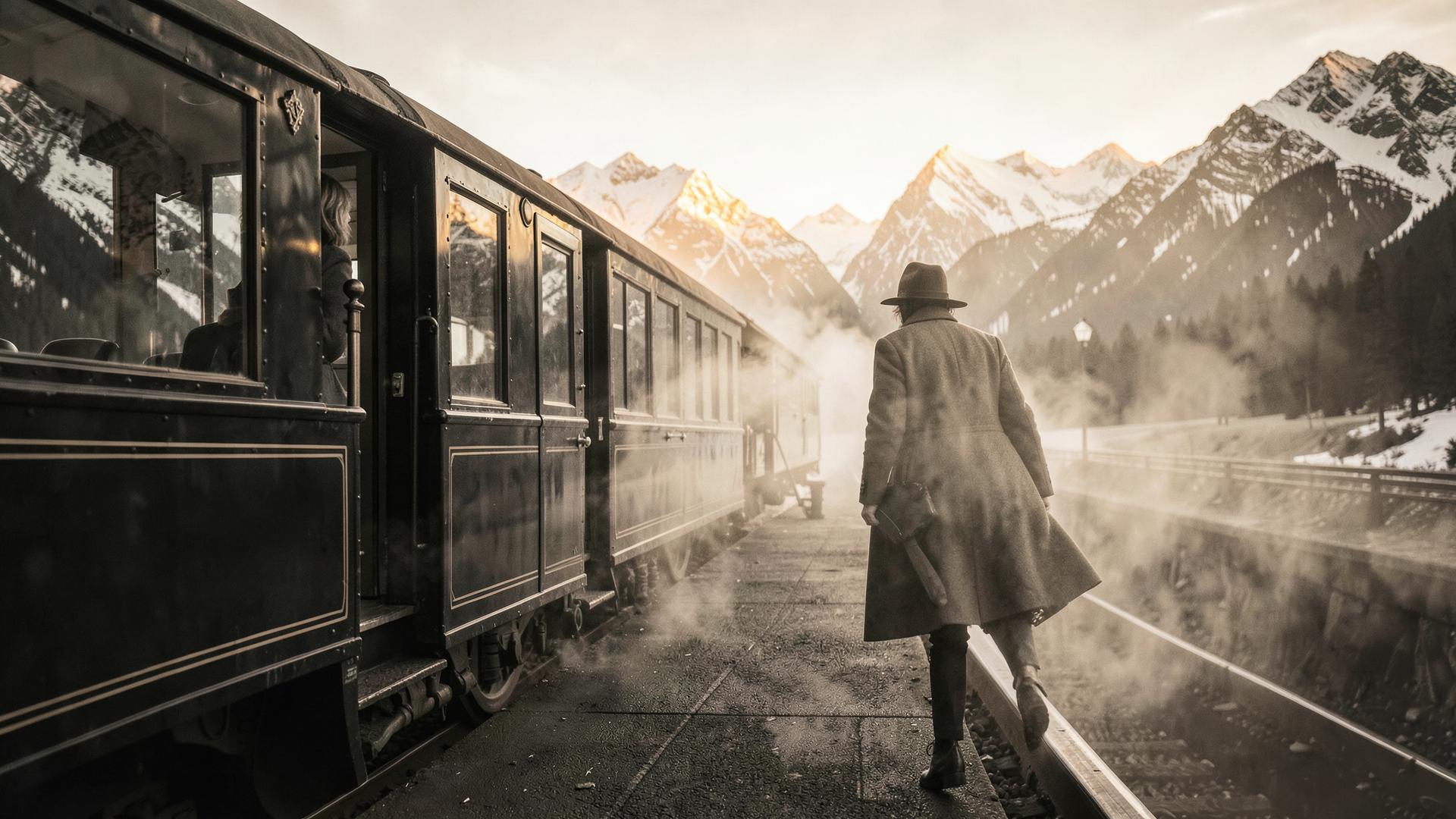 Stepping aboard the observation carriage
